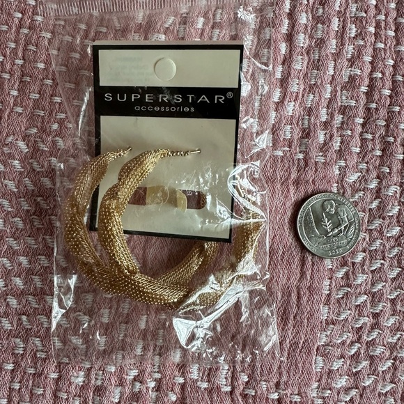 Jewelry - SUPERSTAR Gold Mesh Hoop Earrings